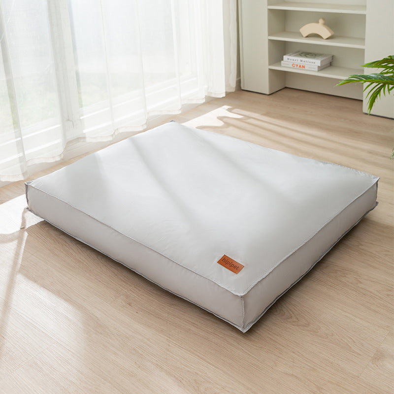 Durable waterproof pet bed for dogs and cats, orthopedic memory foam cushion with washable, water-resistant cover and non-slip base.