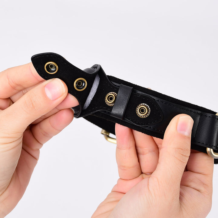 Dog Collar with Secure AirTag Holder